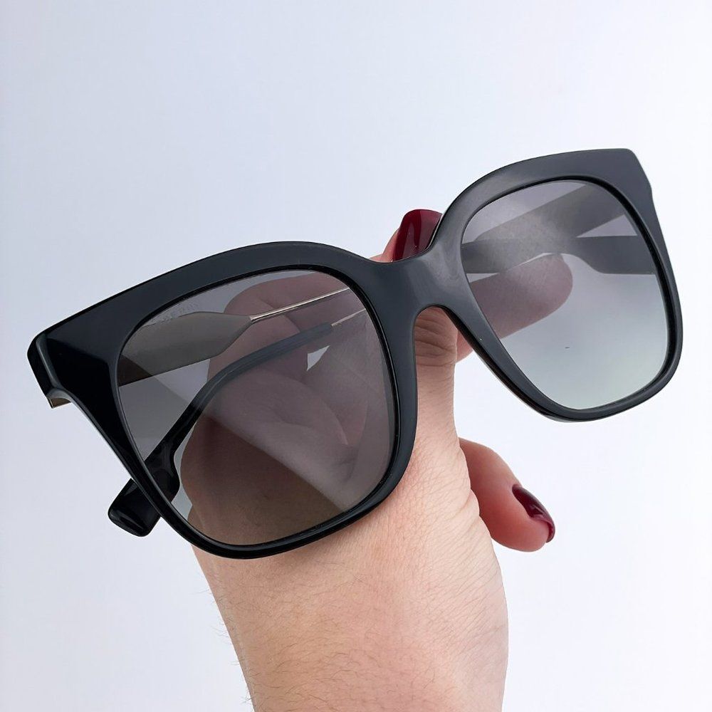 Burberry BE4328 EVELYN 300111 Sunglasses Black Gold Gray Gradient Butterfly